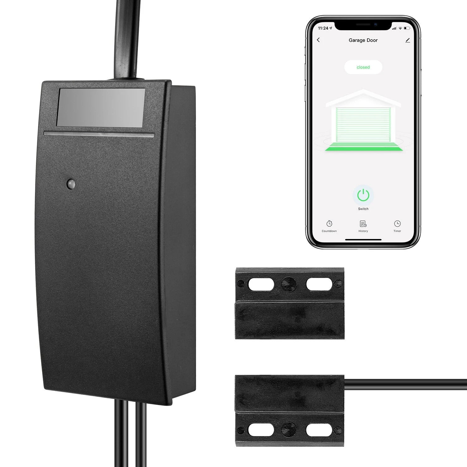 Tuya WIFI Smart Garage Door Controller Remote Control Voice Timing Controller