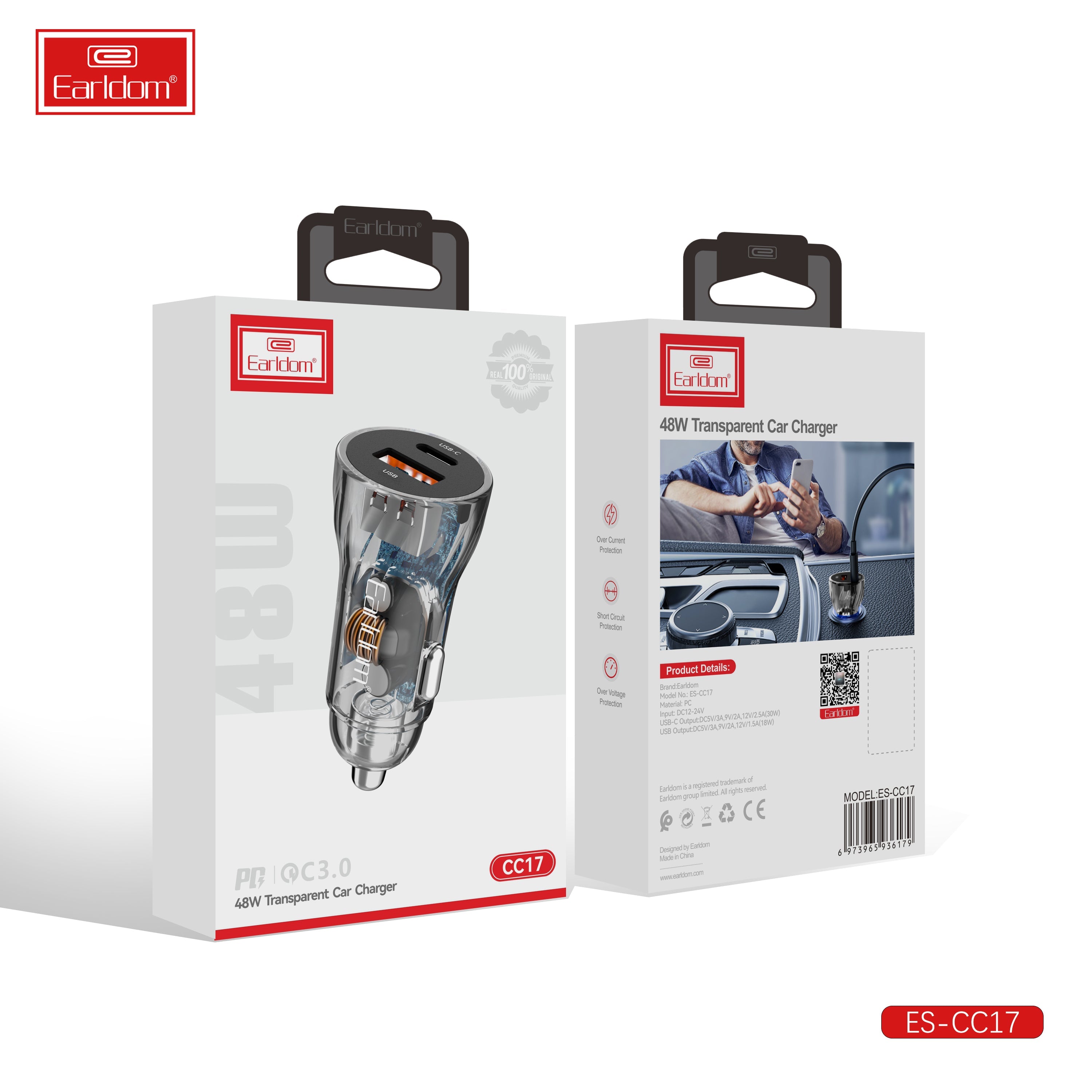 Boost Up Charge 48W Dual USB and USB C Car Charger