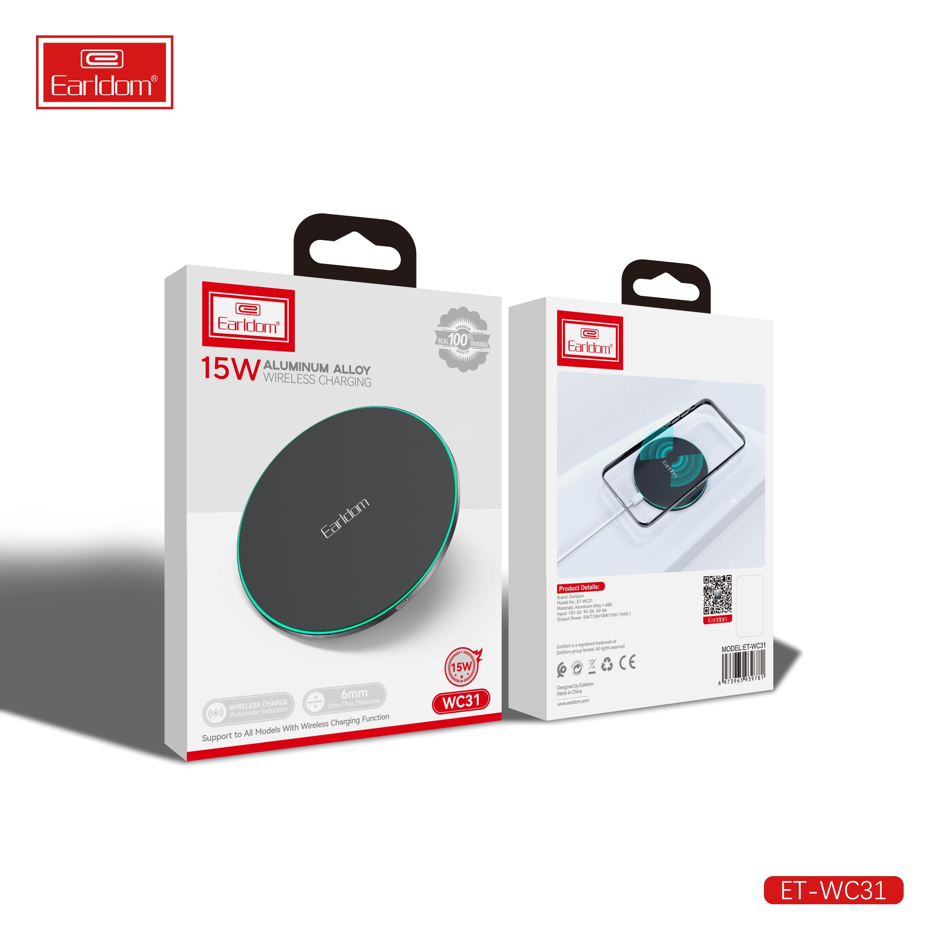 15W  Wireless Charger Aluminum Charging Pad