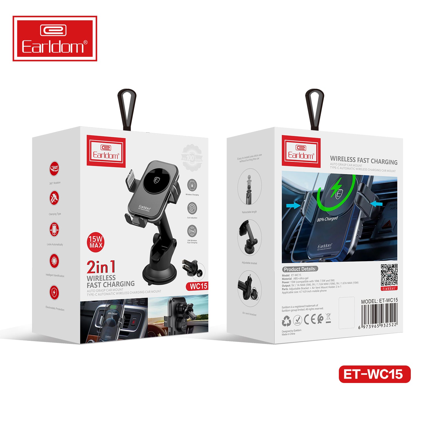 Earldom Wireless Car Holder Et-wc15