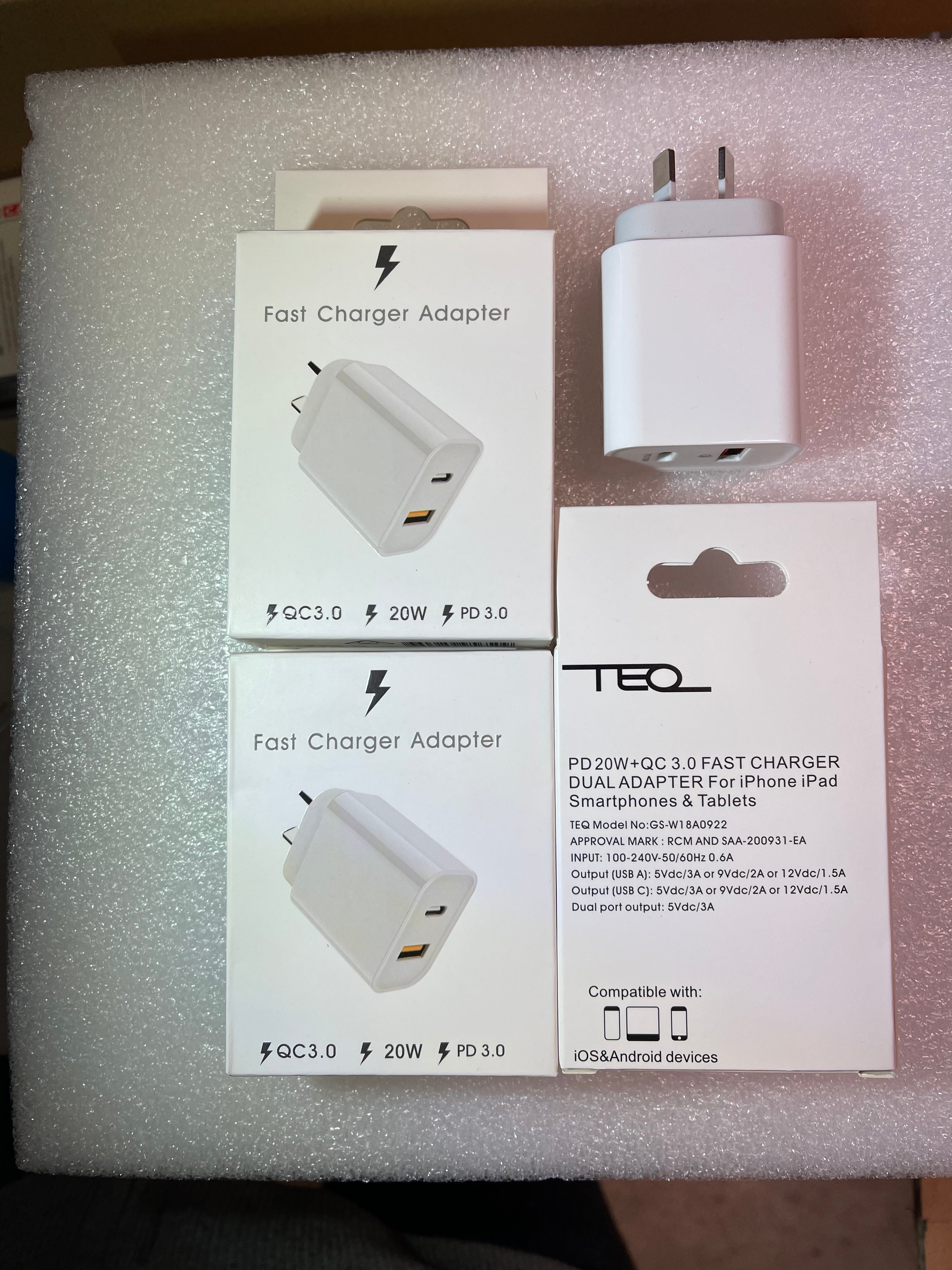 TEQ 20w Pd QC3.0 charger