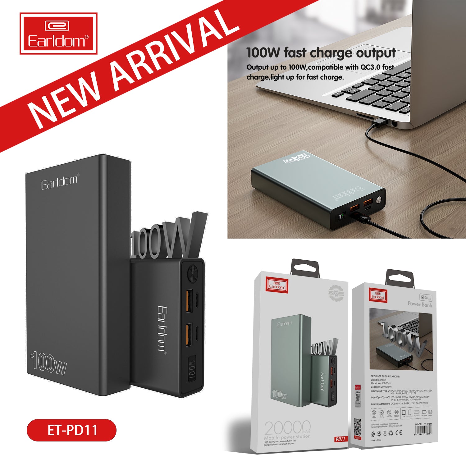 ET-PD11 Power Bank (20000mAh) 100W