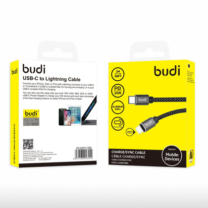 Budi PD20W Cable USB-C to Lightning cable- 3M