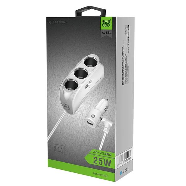 Aoleaky three-hole cigarette charger car mobile phone charger car charge