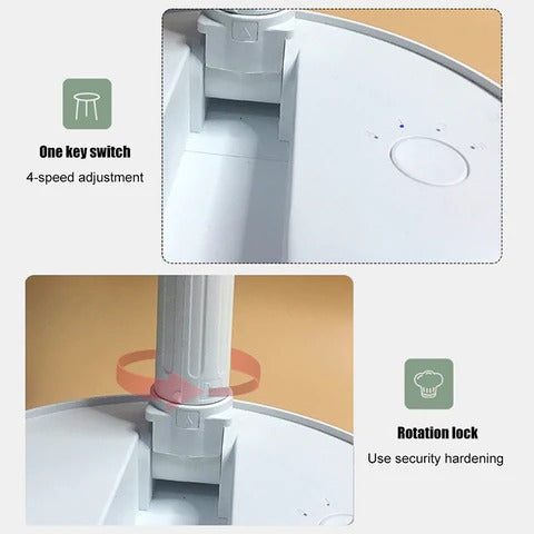 Folding Integrated Storage Fan Portable Retractable USB Charging Floor Fan