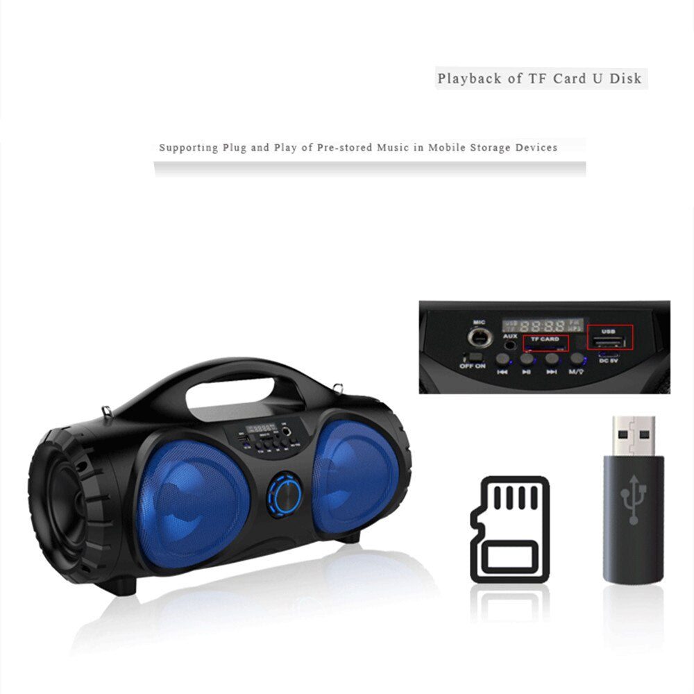 ITEQ Portable  FM Subwoofer Bluetooth Wireless Speakers PC Stereo Loudspeaker