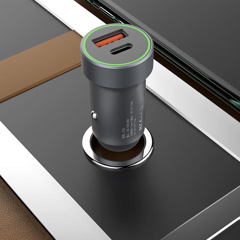 C16 QC+PD METAL CAR CHARGER