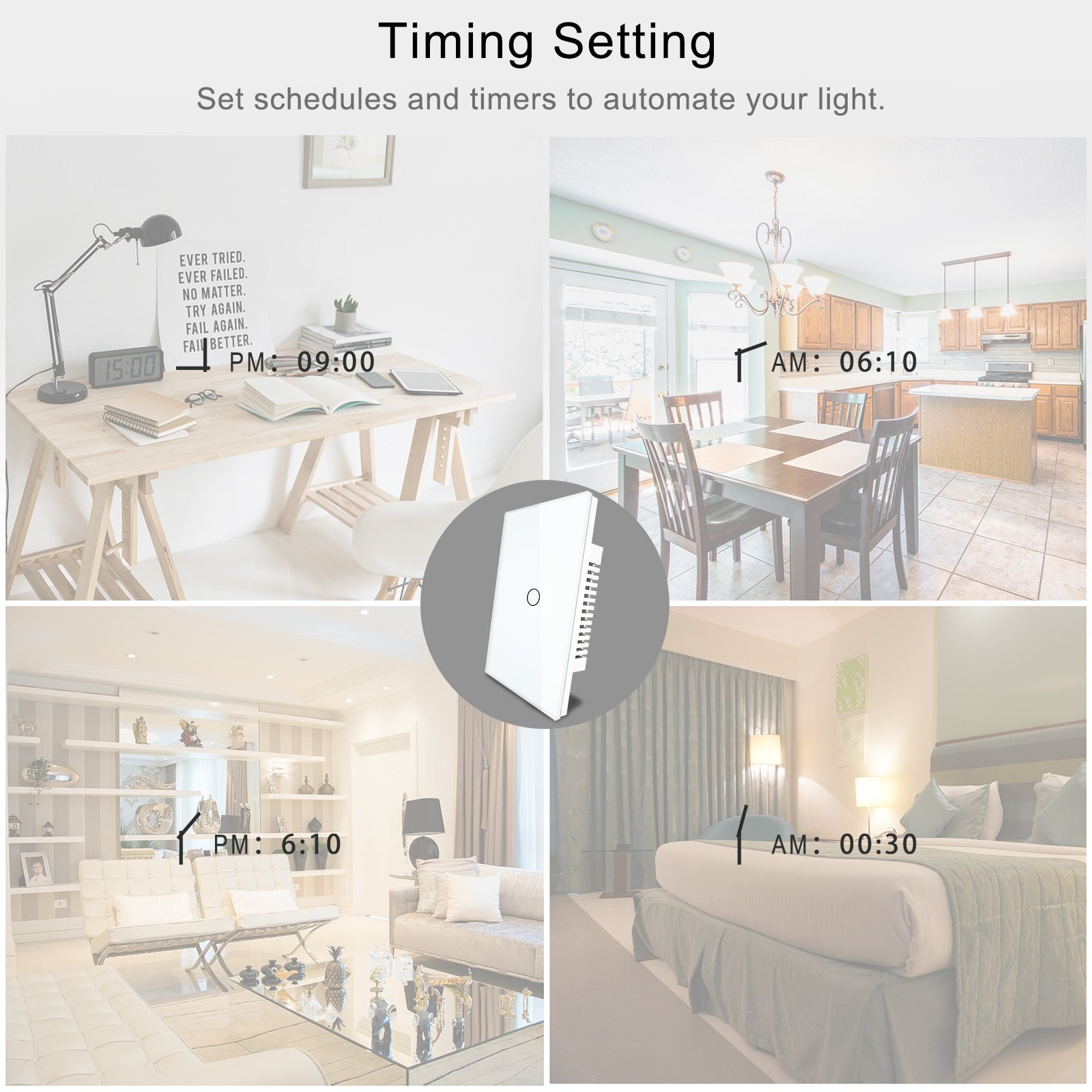 Tuya Smart Light Switch WiFi 3 Gang Wireless Touch Sensor Remote Control