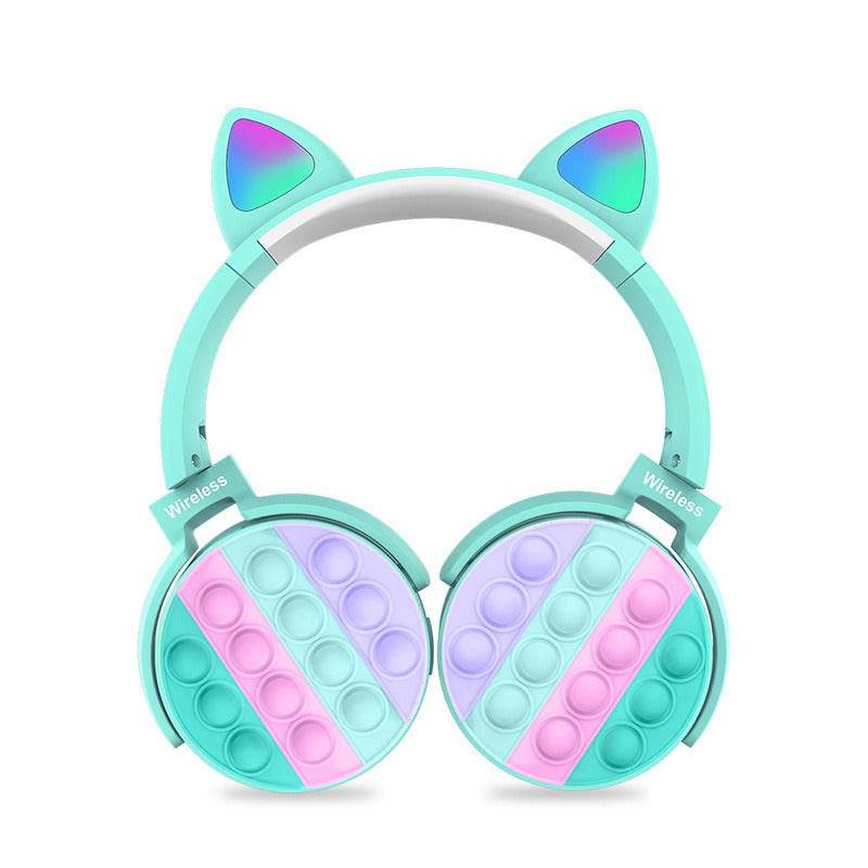 Cute Cat Ear Bluetooth Headphones Silicone Pop