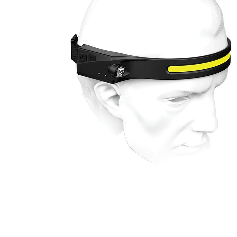 Wave Sensor Wide Range COB LED Headlamp USB Rechargeable Headlamp