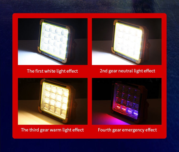 Super bright 160LED Solar Work Light USB Rechargeable IP66 Camping