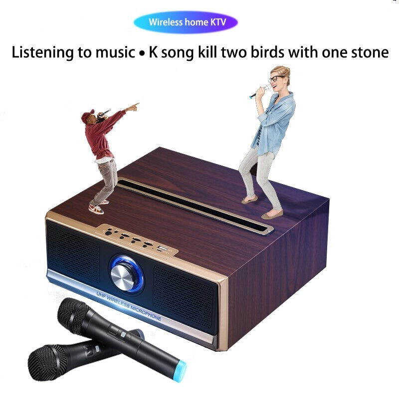 High-power home TV karaoke wooden