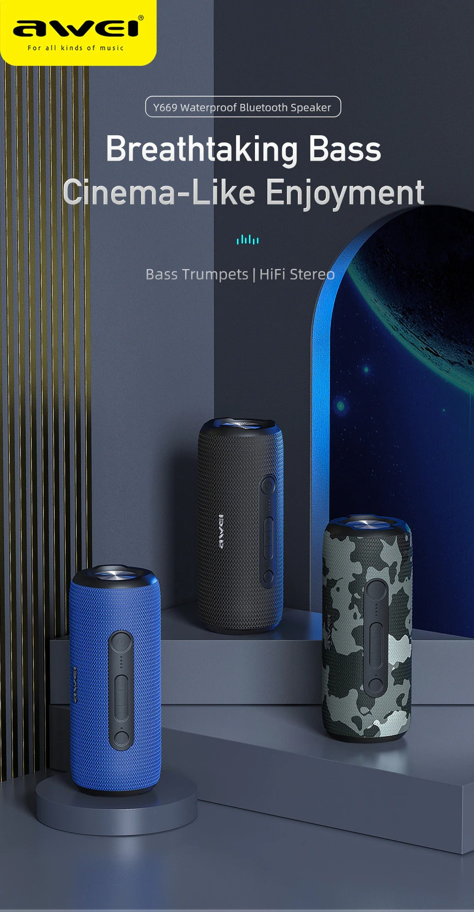 31W Super Bass Ip7 Awei Speaker