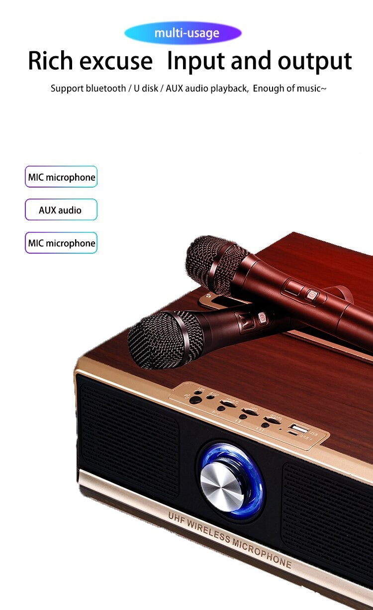 High-power home TV karaoke wooden