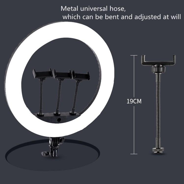 HQ-21N 21 inch 52.5cm LED Ring Vlogging Photography Video Lights Kits with Remote Control & Phone Clamp & 2.1m Tripod Mount