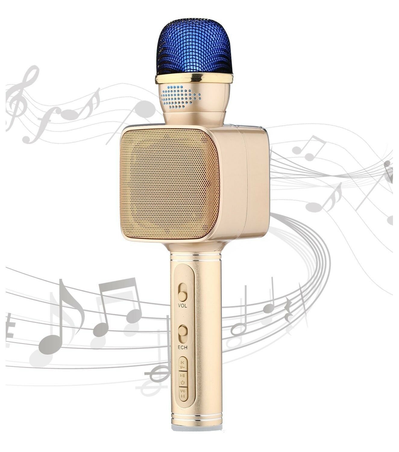 TEQ Microphone Speaker Bluetooth Karaoke For Phone Youtube TV RBG LIGHT