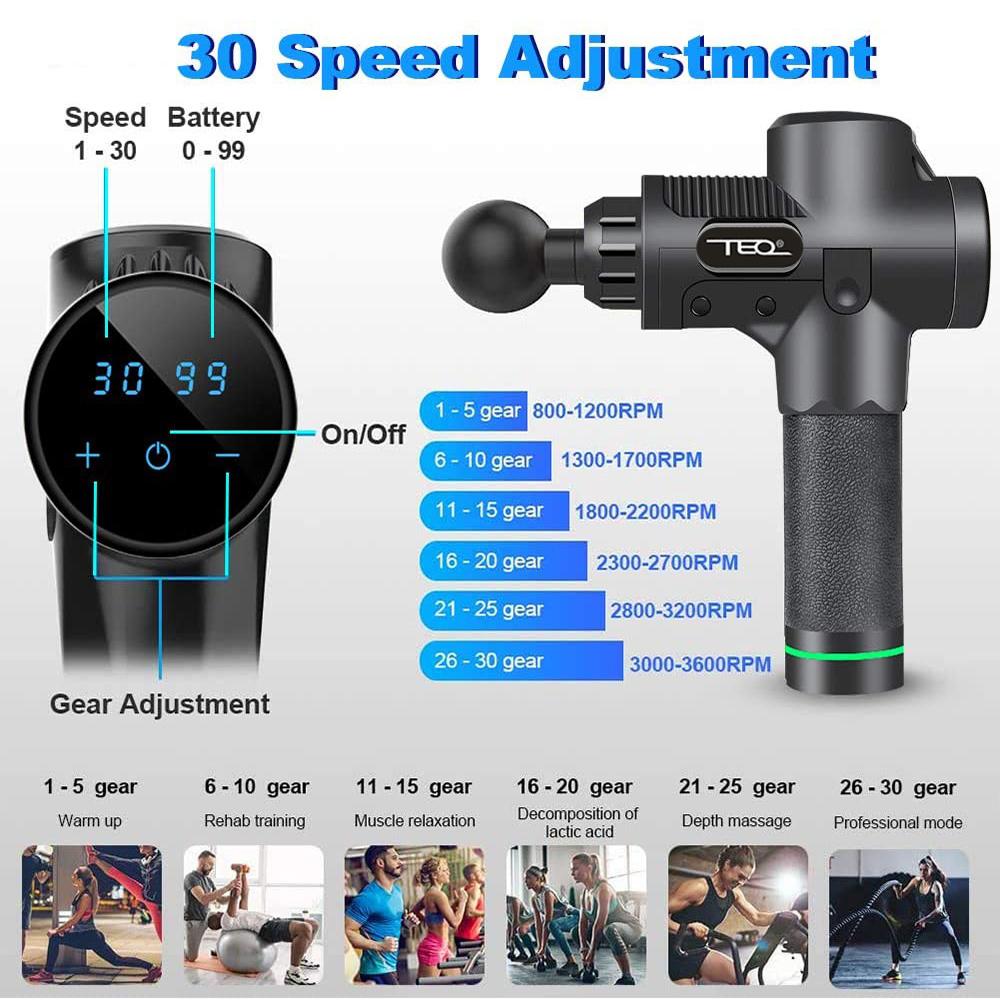 TEQ Powerful Massager Gun Vibration Muscle Therapy TEQ PTY LTD TEQ Powerful Massager Gun Vibration Muscle Therapy TEQ PTY LTD