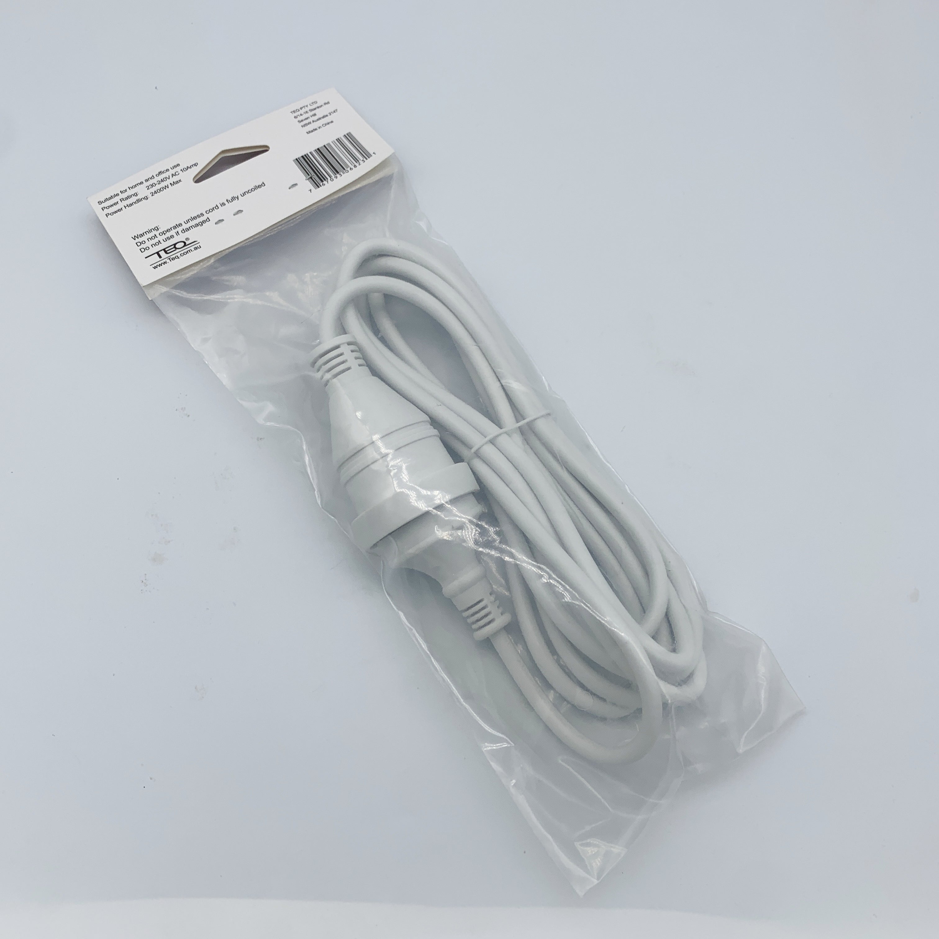 Power Extension Cord. 10A/240V/2400W Rated. RCM Approved