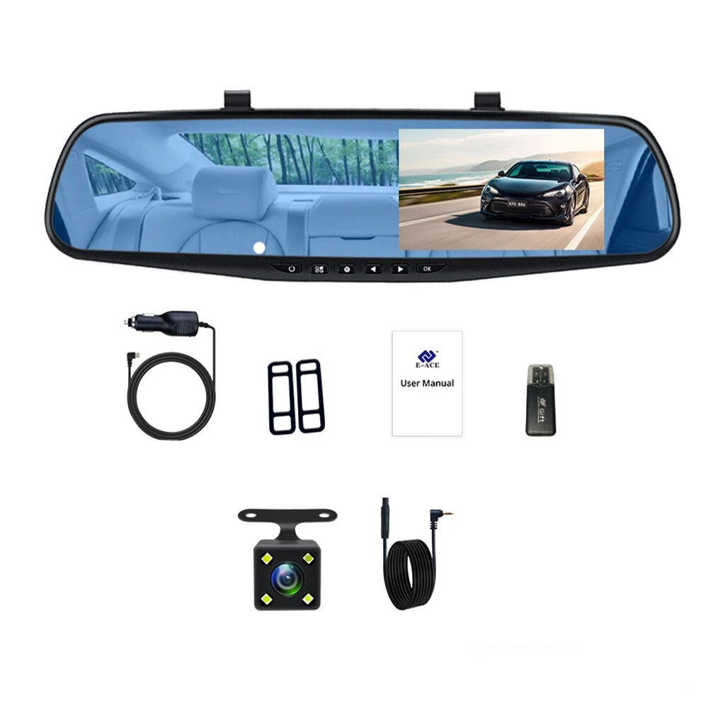 Mirror Car DVR  Front and back Camera