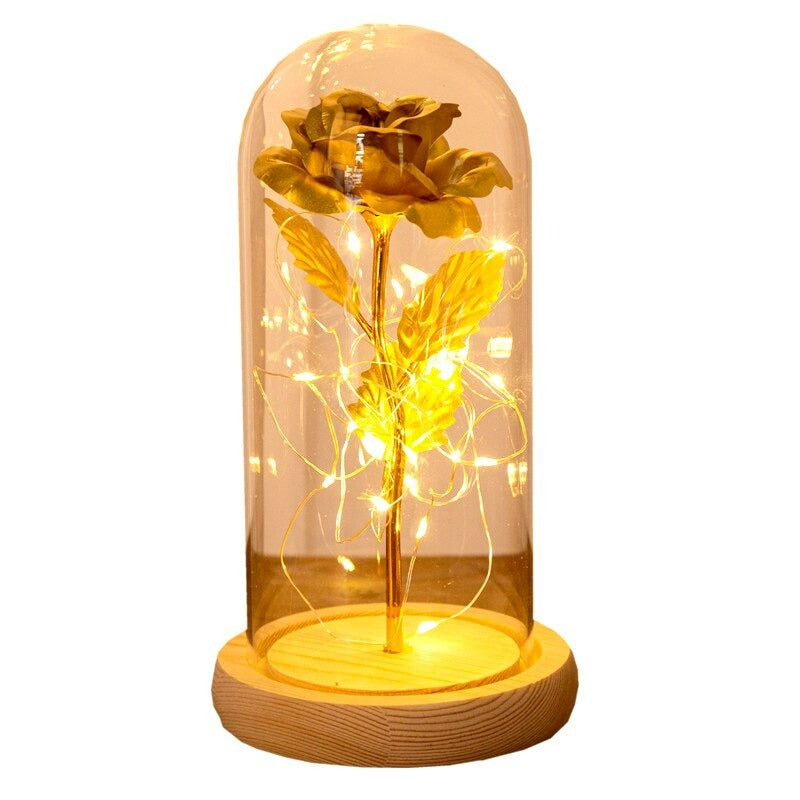 LED Lamps Glass Rose Flower   24Pcs