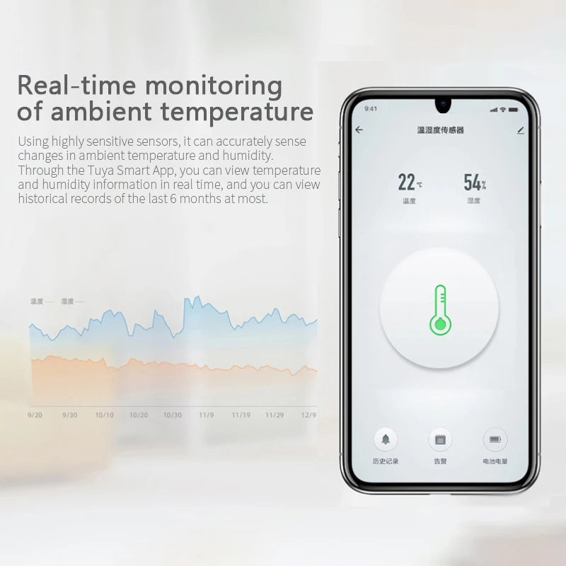 Smart Temperature Humidity Sensor Work With Gateway Hub Via Alexa Google Home Smart Life Tuya App Control