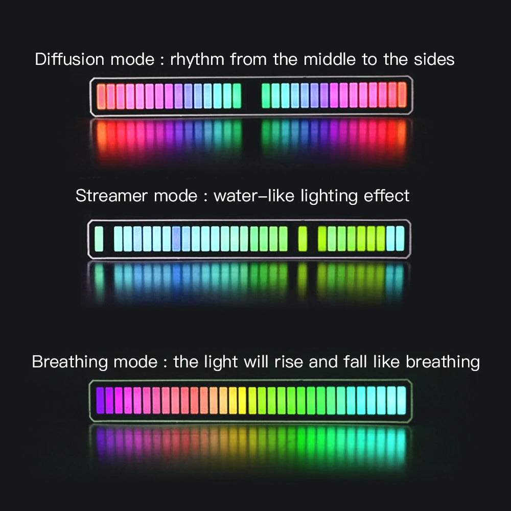 LED Sound Activated Light Strip Music RGB Colorful Tube