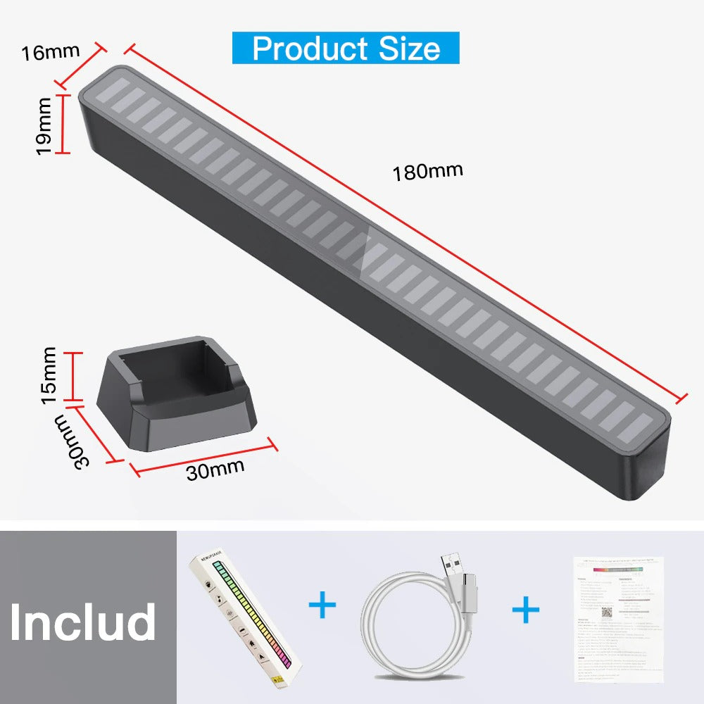 LED Sound Activated Light Strip Music RGB Colorful Tube