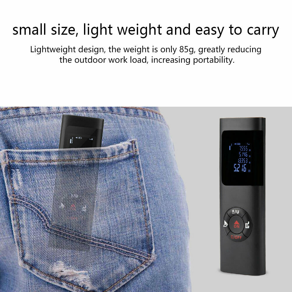 JQ-40 40m HD Backlight Digital Laser Distance Meter Range Finder Diastimeter