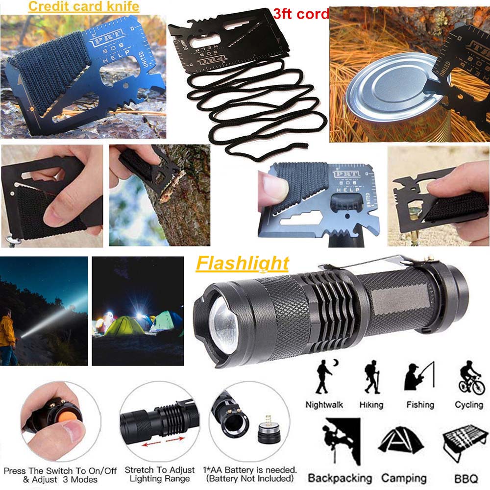 New Survival Kit Outdoor Emergency Gear Kit for Camping Hiking Travelling Adventures