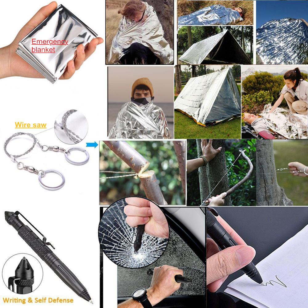 New Survival Kit Outdoor Emergency Gear Kit for Camping Hiking Travelling Adventures