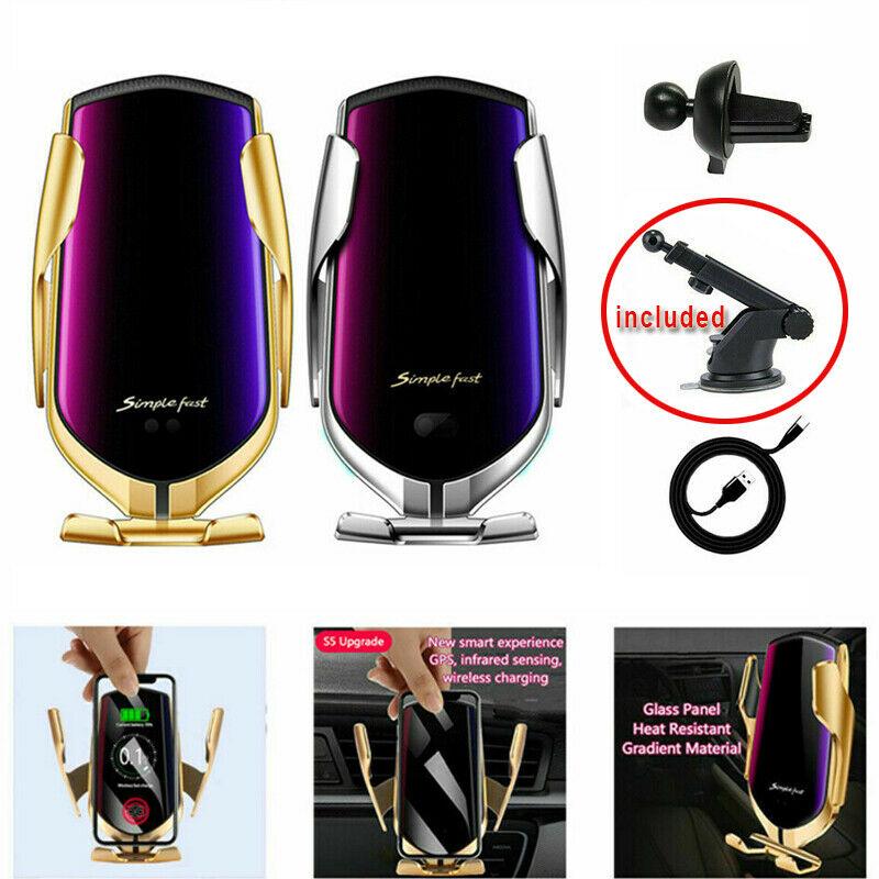 Qi Fast Charging Wireless Charger Car Mount Phone Automatic Clamping with Holder -VERSION 2