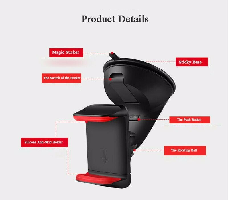 360° Windshield DASH Silicone Sucker Car Phone Holder