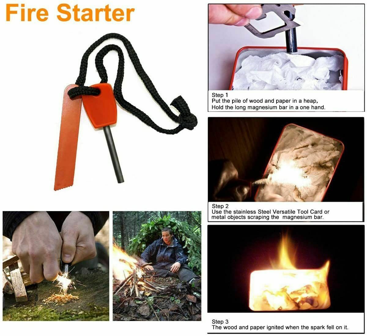 Survival Kit Outdoor Emergency Gear Kit for Camping Hiking Travelling Adventures