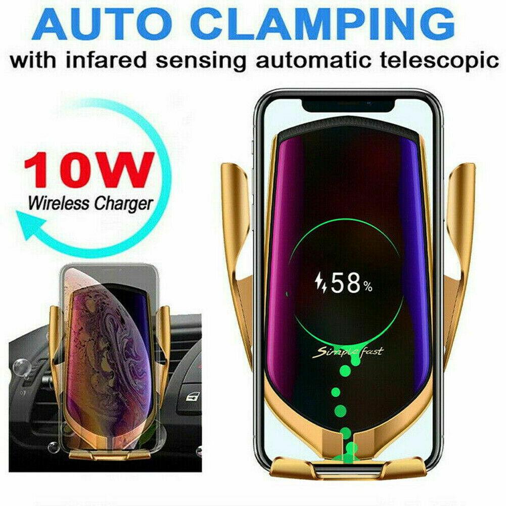 Qi Fast Charging Wireless Charger Car Mount Phone Automatic Clamping with Holder -VERSION 2