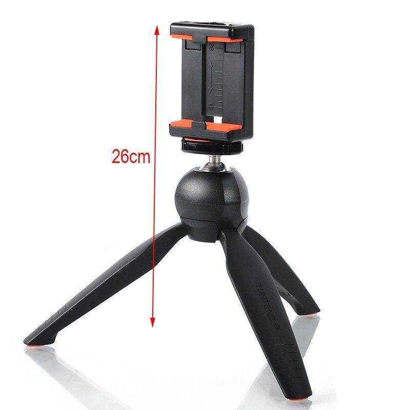 Yunteng YT-228 Mini Selfie Tripod + Phone Holder Clip for SLR Camera DVR Phone