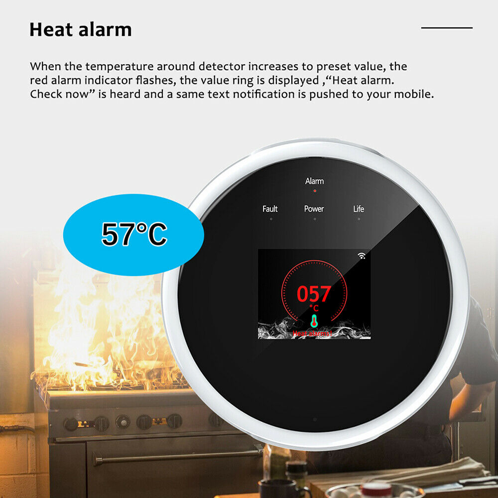 Smart WiFi Alarm Sensor Natural Gas Leak Detector Gas Detector Detection Alarm！