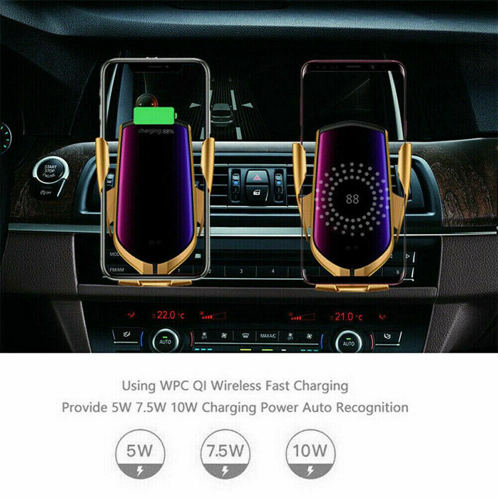 Qi Fast Charging Wireless Charger Car Mount Phone Automatic Clamping with Holder -VERSION 2