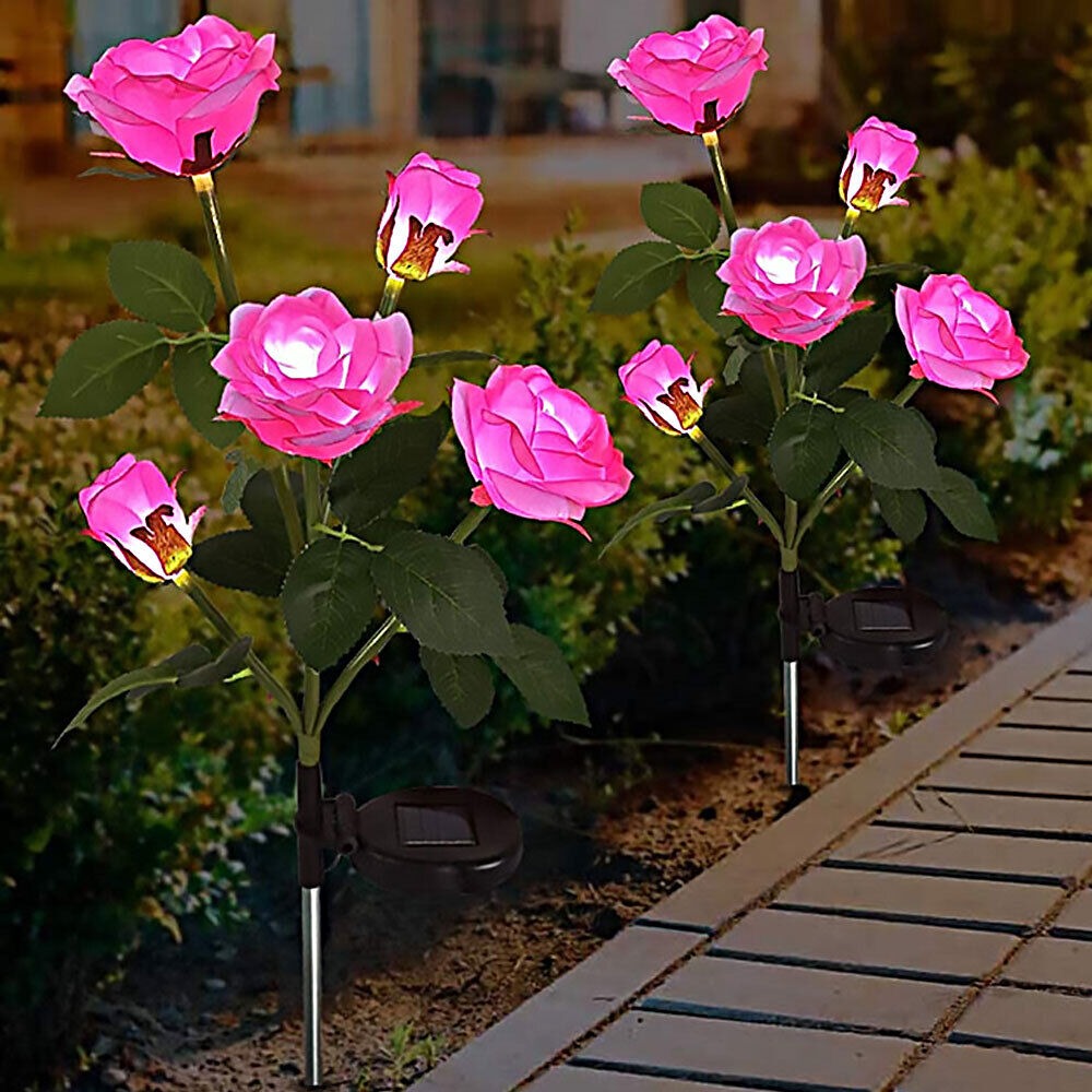 Solar Rose Light Lamp yellow Rose Flower