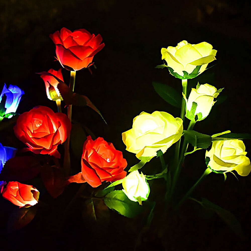 Solar Rose Light Lamp yellow Rose Flower