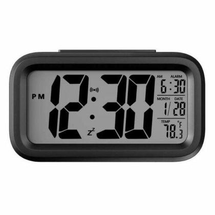 Battery Operated LCD Display Digital Smart Alarm Clock Snooze Blight Temperature