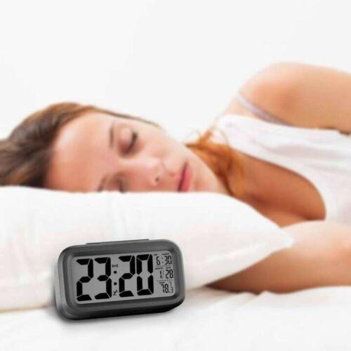 Battery Operated LCD Display Digital Smart Alarm Clock Snooze Blight Temperature