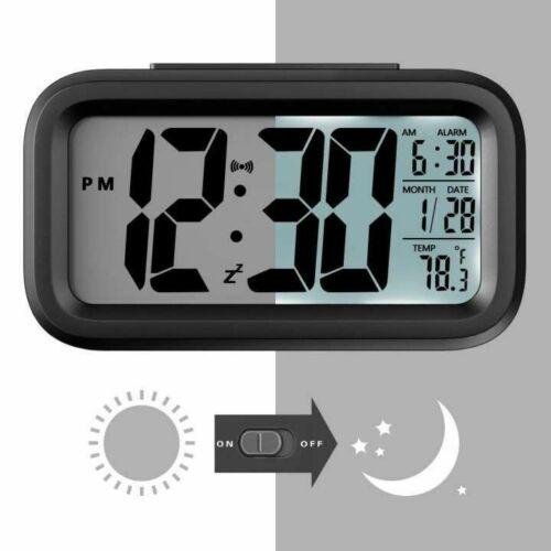 Battery Operated LCD Display Digital Smart Alarm Clock Snooze Blight Temperature
