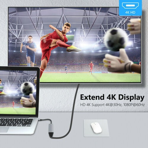 6 in 1 USB C Type C HD Output 4K HDMI USB 3.0 HUB Adapter For Air/Pro MacBook
