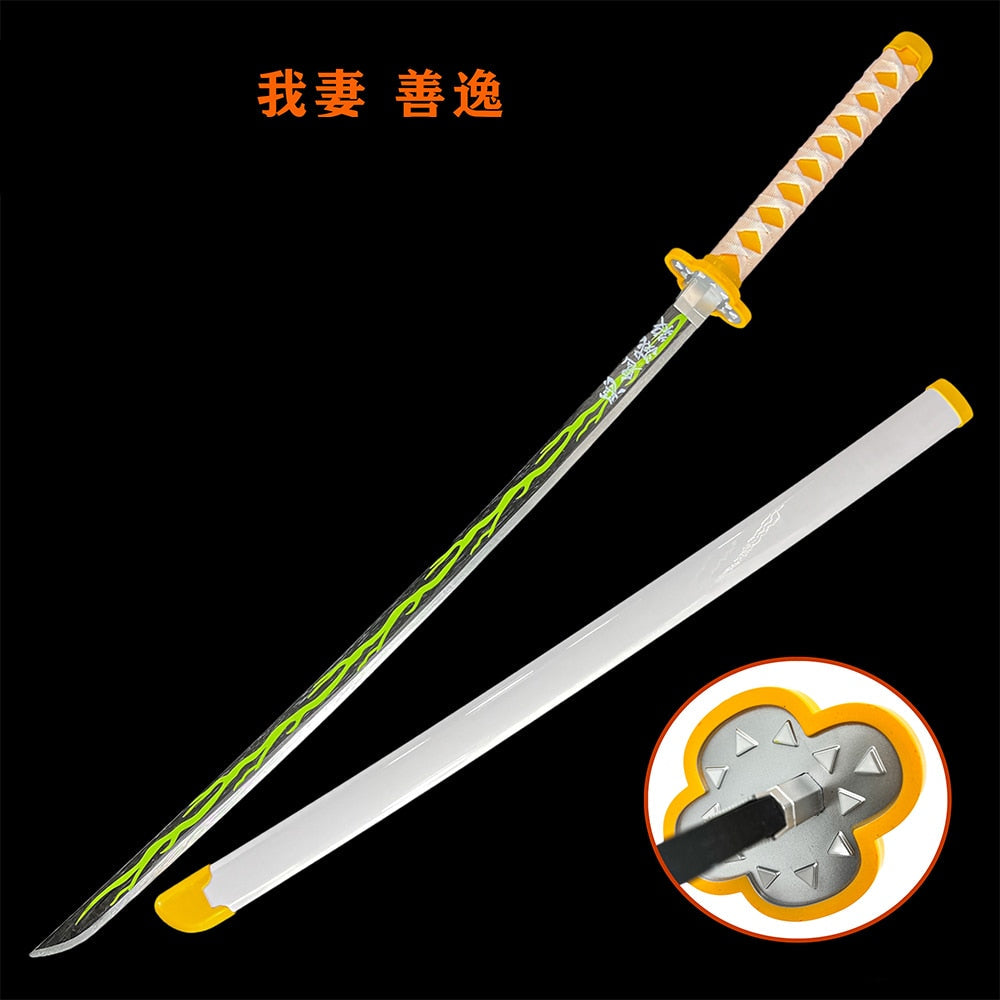 Demon Slayer Anime Wood Sword Party Cosplay Larp Sword Tanjiro Kamado 104CM