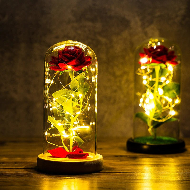 LED Lamps Glass Rose Flower   24Pcs