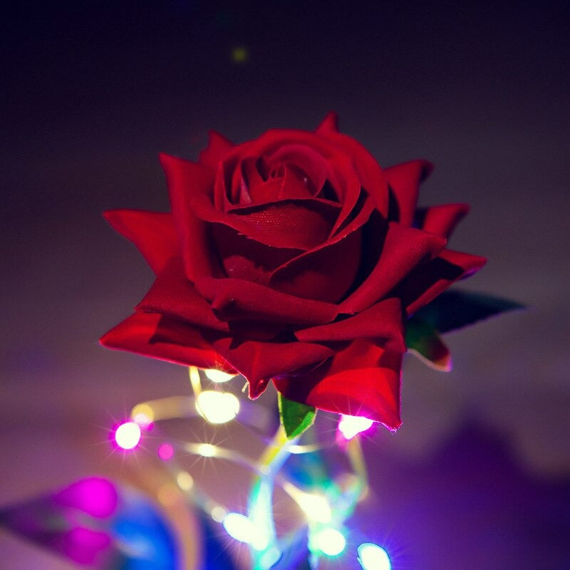 LED Lamps Glass Rose Flower   24Pcs